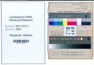Entnazifizierung Wilhelm Heuzeroth , geb. 22.02.1903 (Werkzeughaendler)
