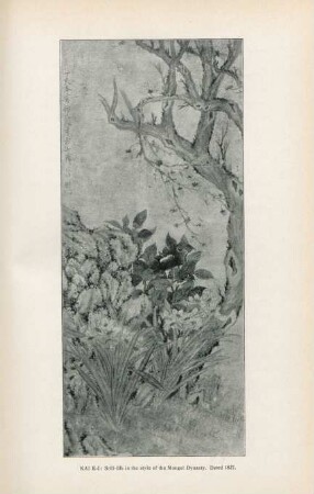 Kai K I: Still-life in the style of the Mongol dynasty. Dated 1827