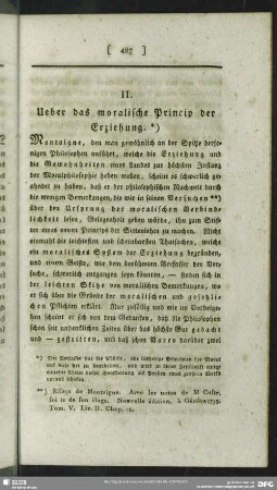 II. Ueber das moralische Princip der Erziehung