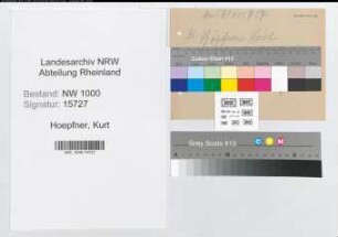 Entnazifizierung Kurt Hoepfner, geb. 09.07.1903 ()