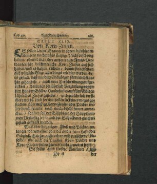 Caput XLIX. Von Korn-Zinsen.