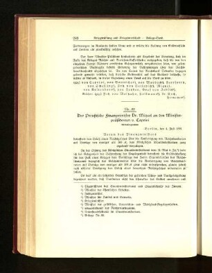 Nr. 89. Der Preußische Finanzminister Dr. Miquel an den Ministerpräsidenten v. Caprivi