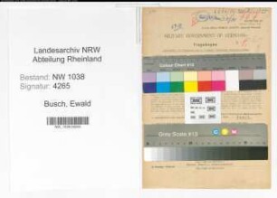 Entnazifizierung Ewald Busch , geb. 24.12.1911 (Angestellter)