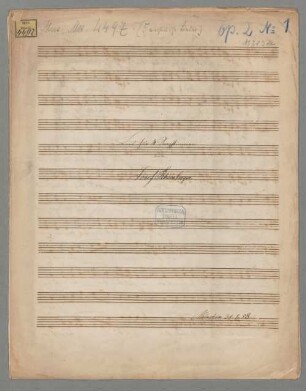 5 Lieder für 4 Singstimmen, op. 2 - BSB Mus.ms. 4497