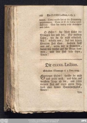 Die CLXXII. Lection. Gehalten Montags d. 3. Dec. 1725.