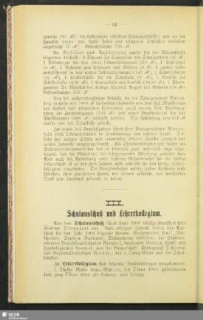 III. Schulausschuß und Lehrerkollegium