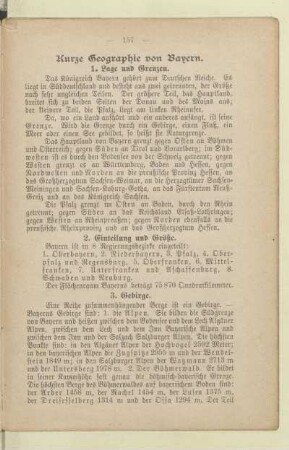 Kurze Geographie von Bayern