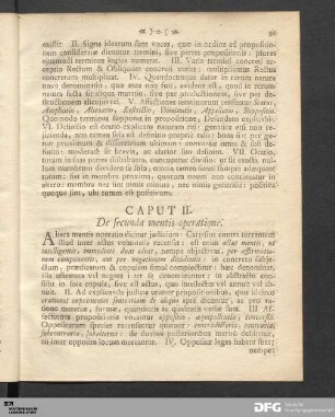 Caput II. De secunda mentis operatione.