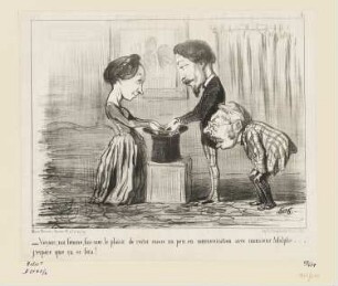 Voyons, ma femme, fais-moi le plaisir…, Blatt 5 der Folge "La Fluidomanie", in: "Le Charivari", Paris 1853
