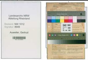 Entnazifizierung Gertrud Auweiler , geb. 24.05.1919 (Buerogehilfin)