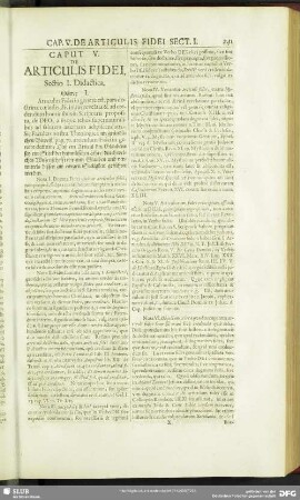 Caput V. De Articulis Fidei