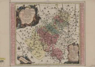 Karte der Schönburgischen Herrschaften, ca. 1:120 000, Kupferstich, vor 1757