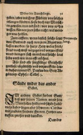 Sünde wider das ander Gebot.