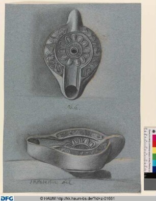 Öllampe mit zwölfblättriger Rosette, hss. No. 62
