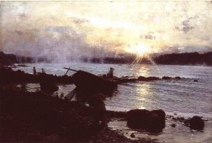 Sonnenaufgang über der westlichen Dvina