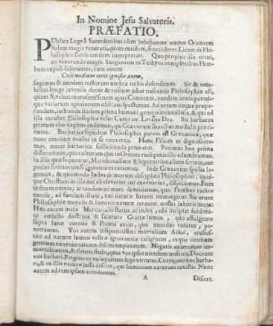 In Nomine Jesu Salvatoris. Præfatio.