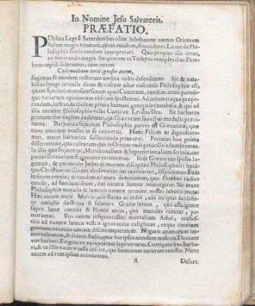 In Nomine Jesu Salvatoris. Præfatio.