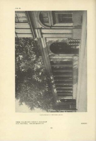 Ehem. Palais des Prinzen Albrecht von Preussen. Wilhelmstrasse. Säulenhalle des Einganges. Berlin