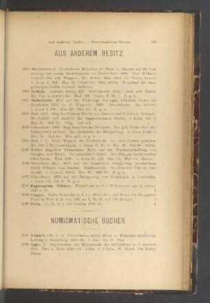 Numismatische Bücher