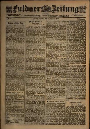 Zweite Ausgabe vom Samstag, den 27. Dezember 1902.