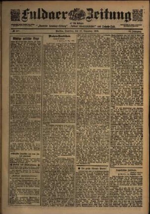 Zweite Ausgabe vom Samstag, den 27. Dezember 1902.