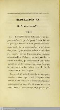 Méditation XI. de la Gourmandise
