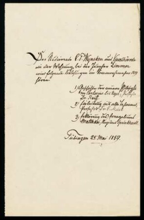 Belegliste: Vorlesungen im Sommersemester 1859