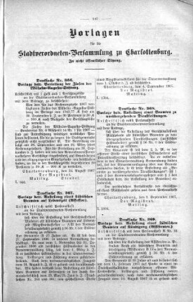 In nicht öffentlicher Sitzung (366,367,368,369.), 11. September 1907