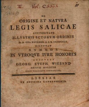 De origine et natura Legis Salicae