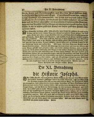 Die XI. Betrachtung über die Historie Josephs. - Die XX. Betrachtung über die Historie Mosis.
