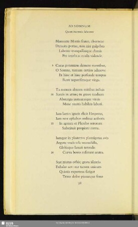 Ad Somnum. Quum insomnia laboraret