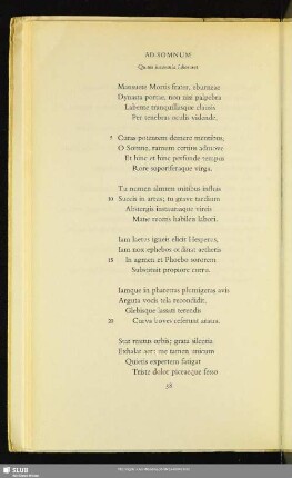 Ad Somnum. Quum insomnia laboraret