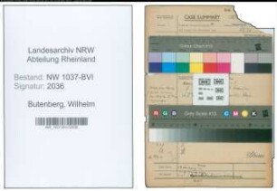 Entnazifizierung Wilhelm Butenberg , geb. 14.01.1901 (Lehrer)