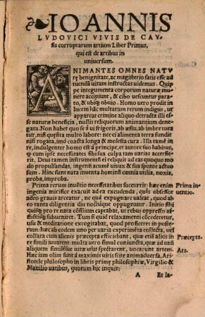 Ioannis Lodovici Vivis Valentini de disciplinis : Libri XX. in tres tomos distincti, ... Cum indice nouo eo[que] accuratißimo