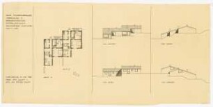 Wohnhaus Mildenberger, Hochberg: Vorschlag 1: Grundrisse und Ansichten 1:100