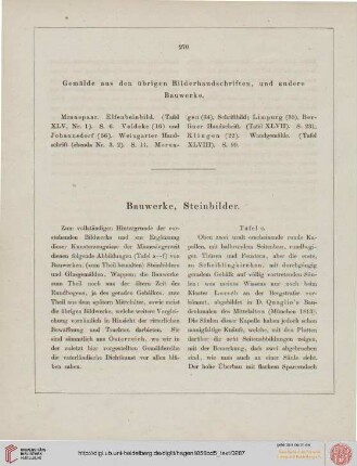 Gemälde aus den übrigen Bilderhandschriften, und andere Bauwerke