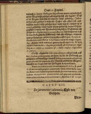Caput XIII. De juramento calumniæ, Eyd vor Gefehrde.