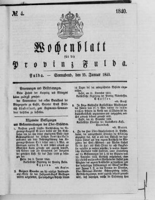 Nr. 4, Ausgabe vom 25. Januar 1840