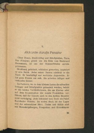 V. Akkorde durchs Fenster