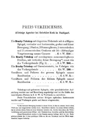 Preis-Verzeichniss.