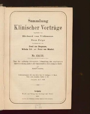 Über die unblutig-chirurgische Behandlung der angeborenen Hüftverrenkung mittels der funktionellen Belastungsmethode