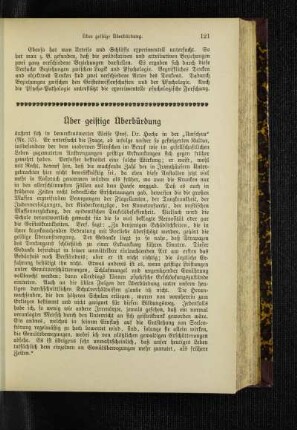 Über geistige Überbürdung