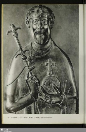Merseburg. Dom, Kopf von der Grabplatte Rudolfs von Schwaben