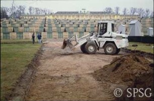 Potsdam, Park Sanssouci, Sanierungsmaßnahme im Bereich des Parterres Große Fontäne.