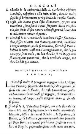 Oracoli Della S. Domicilla Kangoma.