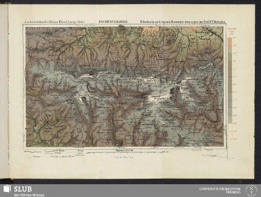 Das Riesengebirge. Höhenkarte nach eigenen Messungen
