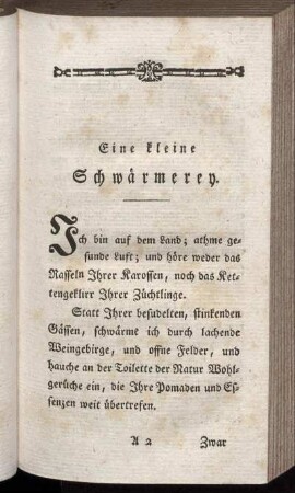 Eine kleine Schwärmerey.