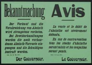 Avis. Le Gouverneur. Lille, 28. mai 1915.