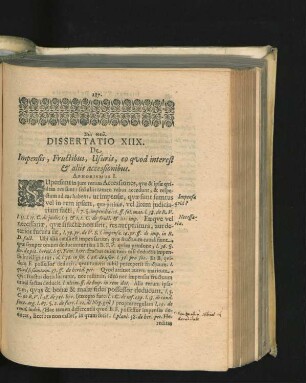Dissertatio XIIX. De Impensis, Fructibus, Usuris, eo quod interest & aliis accessionibus.