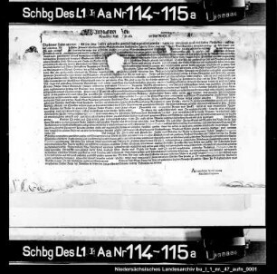 Kaiserliche Zitation zum Reichstag nach Regensburg (Druck, beschädigt)
